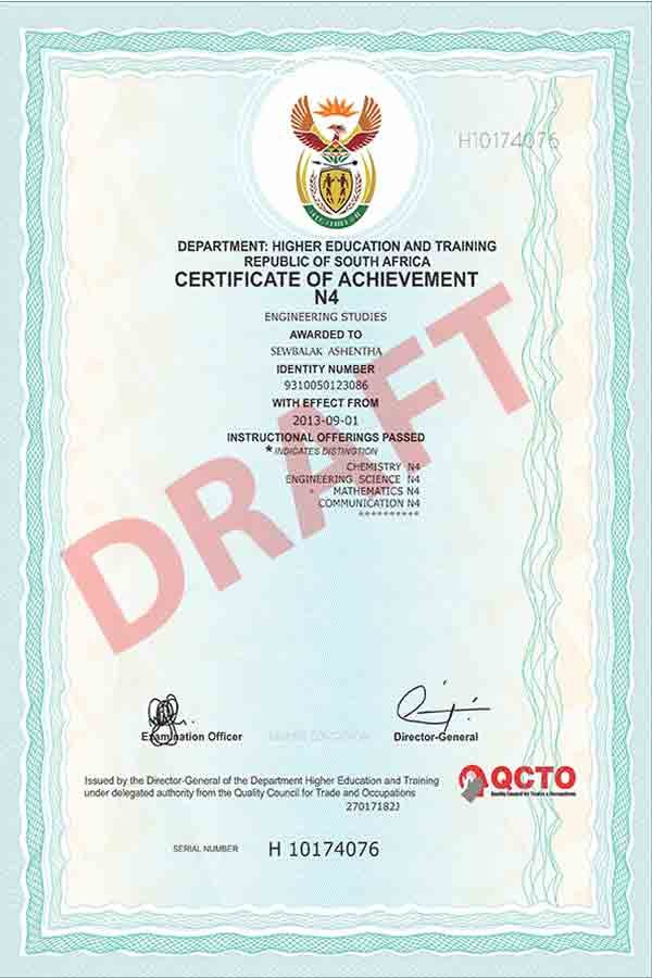 South African Certificate